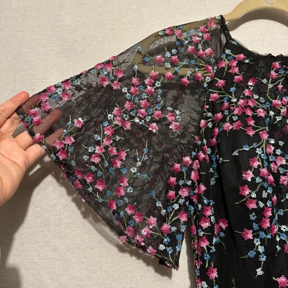 *SAMPLE* JS Collections Floral Sequin Dress - size 6 - Picture 4 of 5